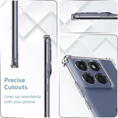 Husa de protectie Techsuit Shockproof Clear Silicone compatibil cu Motorola Edge 60 Pro, Transparent