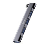 Hub/Dock Techsuit Docking Station ZenithDock 4 in 1 (H13), USB-C to 3x USB 2.0, 1x USB 3.0, Gri