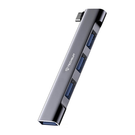 Hub/Dock Techsuit Docking Station ZenithDock 4 in 1 (H13), USB-C to 3x USB 2.0, 1x USB 3.0, Gri