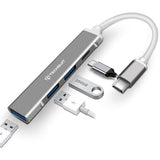 Hub/Dock Techsuit Docking Station PolarisBridge 4 in 1 (H18), USB-C to 1x USB 3.0, 2x USB 2.0, 1x Type-C, Gri /White