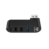 Hub/Dock Techsuit Docking Station SplitterNode 4 in 1 (H17), USB to 3x USB, 1x Type-C, 5Gbps, ABS, 180° Rotation, Negru