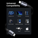 Cablu Ugreen US355 (80150), Type-C, Fast Charging, 100W, 5A, 4K, 10Gbps, Smart Chip, Audio-Video, Nylon, 1m, Negru
