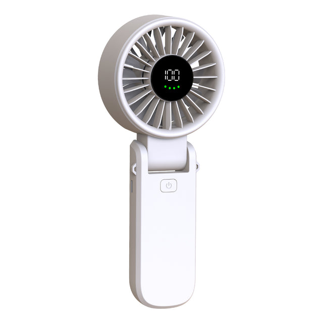 Techsuit Premium Mini Hand Fan (A10), with LED Digital Display, USB-C Rechargeable, 100 Wind Speeds, 5400RPM, Alb