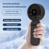 Techsuit Premium Mini Hand Fan (A10), with LED Digital Display, USB-C Rechargeable, 100 Wind Speeds, 5400RPM, Alb