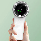 Techsuit Premium Mini Hand Fan (A8), with LED Digital Display, USB-C Rechargeable, 5 Wind Speeds, 3600mAh, Alb