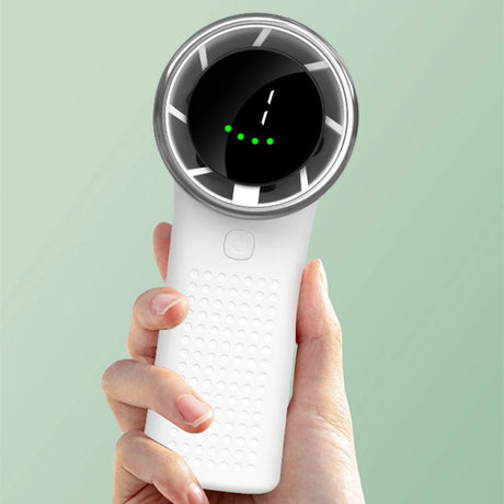 Techsuit Premium Mini Hand Fan (A8), with LED Digital Display, USB-C Rechargeable, 5 Wind Speeds, 3600mAh, Alb