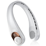 Techsuit Neck Fan (S9), Portable, with Digital Display, 3 Wind Speeds, 5200mAh, 5800RPM, Alb