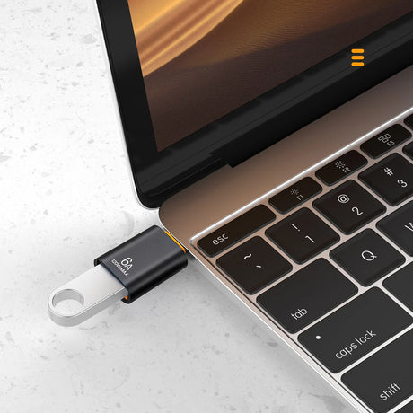 Adaptor Techsuit Premium OTG Adapter HyperPort (A2), USB to Type-C, 5Gbps, 6A, 120W, Converter for PC/Laptop, Negru / Orange