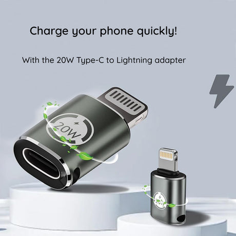 Adaptor Techsuit Premium OTG Adapter TitanCoreX (A11), Lightning to Type-C, 3A, Aluminum Alloy, Plug&Play, Fast Transfer, Gri