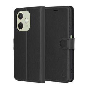Husa de protectie Techsuit Leather Folio compatibil cu Oppo A5 Pro 4G / A5 Pro 5G, Negru