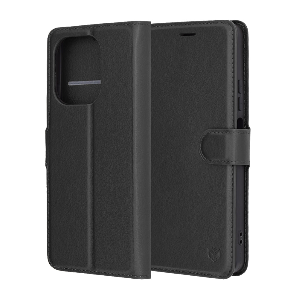 Husa de protectie Techsuit Leather Folio compatibil cu Oppo A5 Pro 4G / A5 Pro 5G, Negru