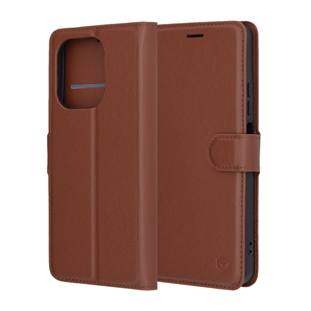 Husa de protectie Techsuit Leather Folio compatibil cu Oppo A5 Pro 4G / A5 Pro 5G, Maro