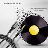 Adaptor Techsuit Premium Cable Adapter NexaSound (AC17), Lightning to 3.5mm Jack, Nylon Braided + Aluminum Alloy, 1m, Gri
