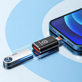 Adaptor Techsuit Premium OTG Adapter HyperPort (A6), USB3.0 to Lightning, PD30W, 5Gbps, GaN, Converter for iPhone, Negru / Orange