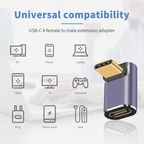 Adaptor Techsuit Premium OTG Adapter TitanCoreX (A12), Type-C to Type-C, 40Gbps, 3A, Plug and Play, Support PD Fast Charging, Gri