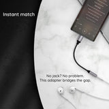 Adaptor Techsuit Premium Cable Adapter FuseXound (AC13), Type-C to 3.5mm Jack, Hi-Fi Quality, DAC Chip, 3A, 48kHz, 0.1m, Negru
