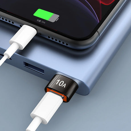 Adaptor Techsuit Premium OTG Adapter HyperPort (A7), Type-C to USB3.0, 5Gbps, 10A, Converter for Phone, Negru / Orange