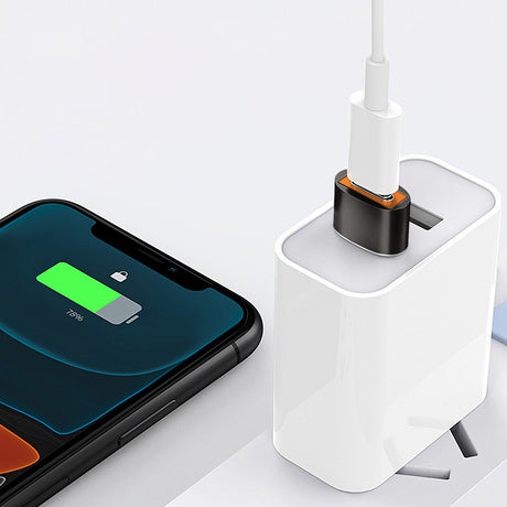 Adaptor Techsuit Premium OTG Adapter HyperPort (A7), Type-C to USB3.0, 5Gbps, 10A, Converter for Phone, Negru / Orange