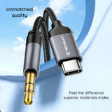 Adaptor Techsuit Premium Cable Adapter FuseXound (AC11), Type-C to 3.5mm Jack, Hi-Fi Quality, DAC Chip, PVC, 0.5m, Gri
