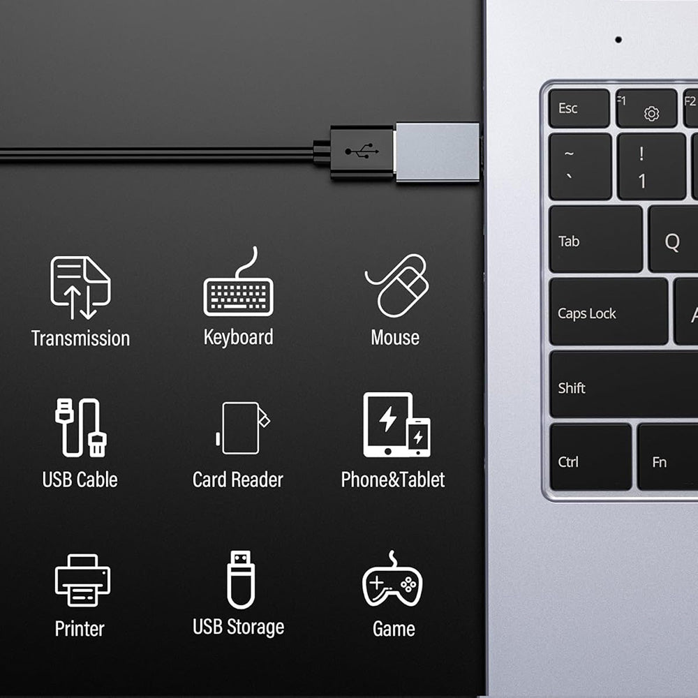 Adaptor Techsuit Premium OTG Adapter SlateVolt (A8), USB 3.0 to Type-C, 5Gbps, 3A, Aluminum Alloy, Fast Data Transfer, Gri