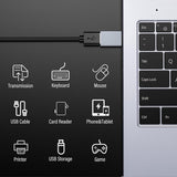 Adaptor Techsuit Premium OTG Adapter SlateVolt (A8), USB 3.0 to Type-C, 5Gbps, 3A, Aluminum Alloy, Fast Data Transfer, Gri