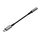 Adaptor Techsuit Premium Cable Adapter SonicPiX (AC14), Type-C to 3.5mm Jack, 3A, DAC Chip, Aluminum, Digital Decoder, 0.1m, Gri