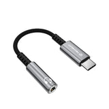 Adaptor Techsuit Premium Cable Adapter SonicPiX (AC14), Type-C to 3.5mm Jack, 3A, DAC Chip, Aluminum, Digital Decoder, 0.1m, Gri