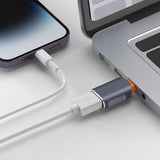 Adaptor Techsuit Premium OTG Adapter SlateVolt (A9), USB to Type-C, 5Gbps, 6A, 120W, Plug and Play, Fast Data Transfer, Gri / Orange