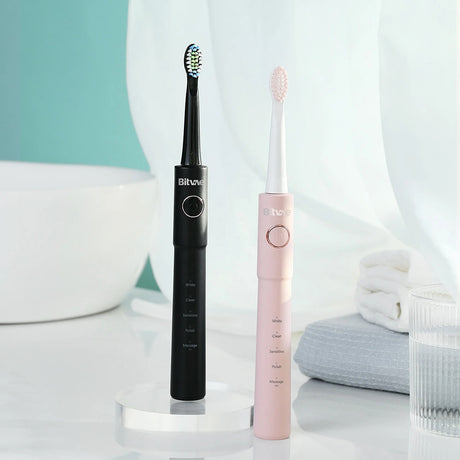 Bitvae Electric Toothbrush (E11), Ultrasonic, 8 Heads, Travel Case, White/Clean/Sensitive/Polish/Massage Modes, Roz