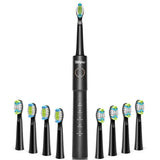 Bitvae Electric Toothbrush (E11), Ultrasonic, 8 Heads, Travel Case, White/Clean/Sensitive/Polish/Massage Modes, Roz