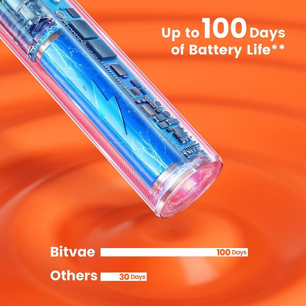 Bitvae Electric Toothbrush (S2 Smart), Ultrasonic, Soft, 8 Heads, Case, Red Light Pressure Sensor, 5 Modes, 1400mAh, Roz