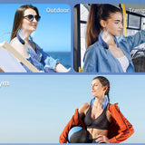 Techsuit Neck Fan (S8), Portable, with Digital Display, 3 Wind Speeds, 4000mAh, 7300RPM, Alb