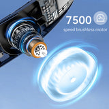 Techsuit Neck Fan (S8), Portable, with Digital Display, 3 Wind Speeds, 4000mAh, 7300RPM, Negru
