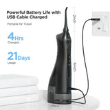 Bitvae Water Flosser (BV5020E), with 4x Standard, 1x Periodontal, 1x Orthodontic, 1x Tongue Nozzel, 300ml, 3 Modes, Alb