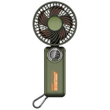 Techsuit Premium Mini Hand Fan (Z8), with LED Digital Display, USB-C Rechargeable, 3 Wind Speeds, 2A, 3600mAh, Verde