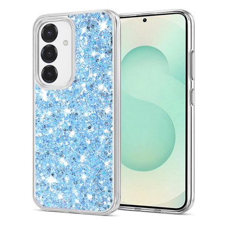 Husa de protectie Techsuit Sparkly Glitter compatibil cu Samsung Galaxy S25 Plus, Albastru
