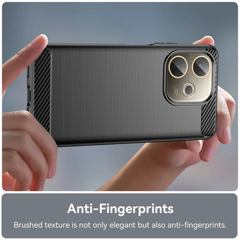Husa de protectie Techsuit Carbon Silicone compatibil cu Oppo Reno14, Negru
