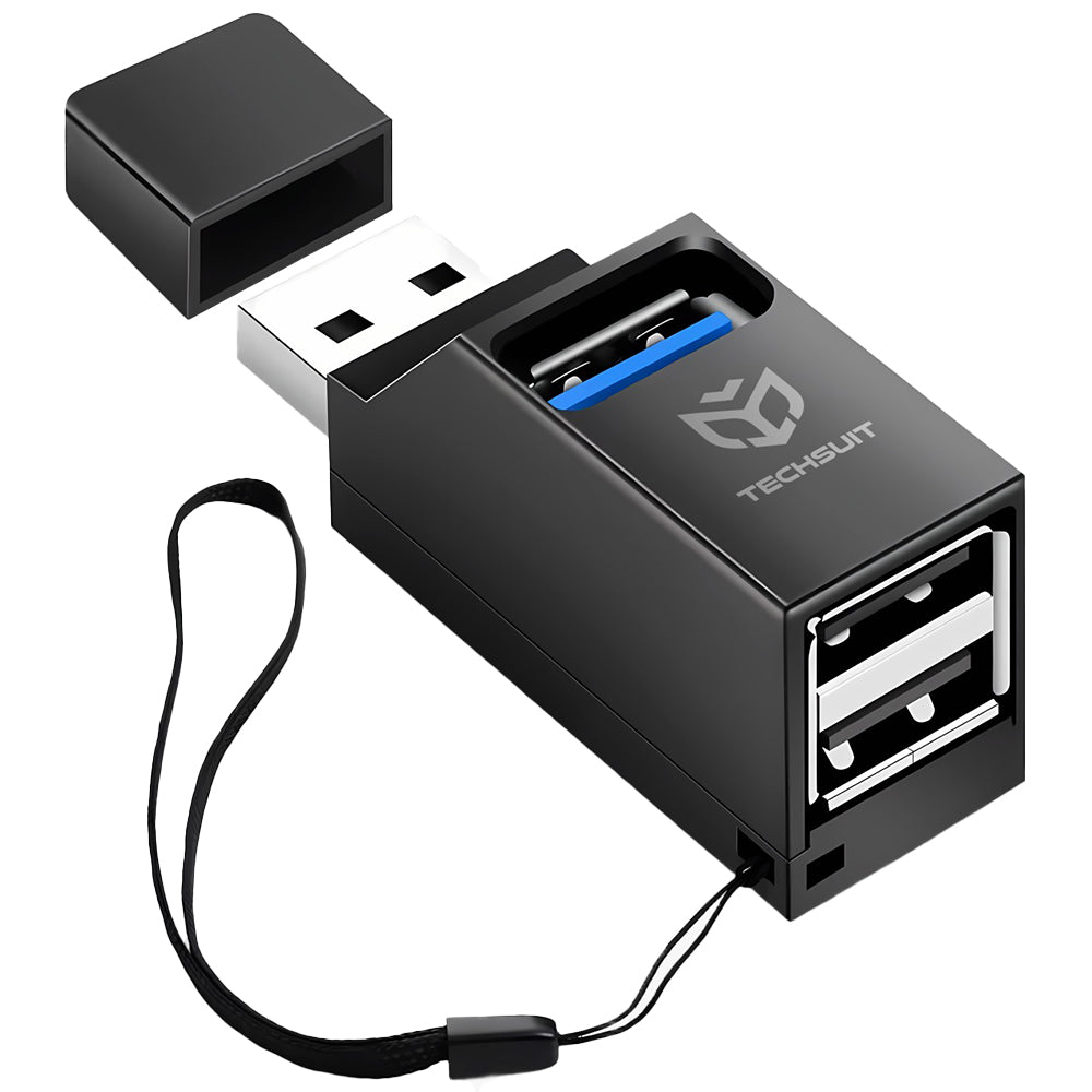 Hub/Dock Techsuit Mini Docking Station EchoLink 3 in 1 (H11), USB to 2x USB 2.0, 1x USB 3.0, 5Gbps, Negru