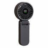 Techsuit Premium Mini Hand Fan (A10), with LED Digital Display, USB-C Rechargeable, 100 Wind Speeds, 5400RPM, Negru