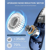 Techsuit Neck Fan (S8), Portable, with Digital Display, 3 Wind Speeds, 4000mAh, 7300RPM, Albastru