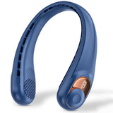 Techsuit Neck Fan (S9), Portable, with Digital Display, 3 Wind Speeds, 5200mAh, 5800RPM, Albastru
