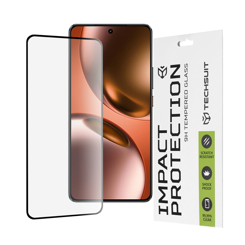 Folie de protectie Techsuit 111D Full Cover / Full Glue Glass compatibil cu Realme GT 7, Negru