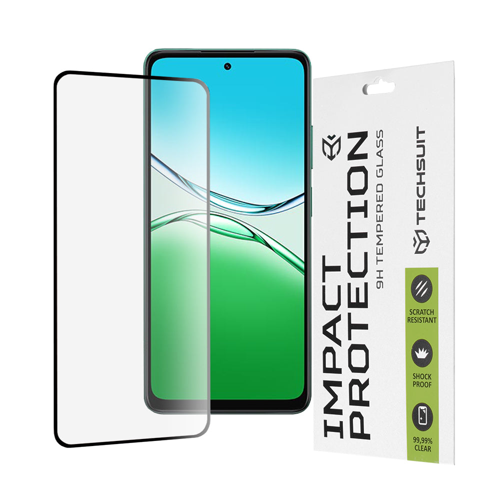 Folie de protectie Techsuit 111D Full Cover / Full Glue Glass compatibil cu Oppo A5 4G / A5 5G, Negru
