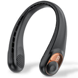 Techsuit Neck Fan (S9), Portable, with Digital Display, 3 Wind Speeds, 5200mAh, 5800RPM, Negru