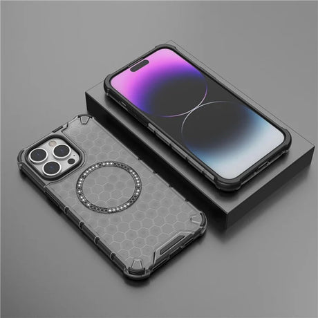 Husa de protectie Techsuit HoneyComb Shield MagSafe compatibil cu iPhone 14 Pro, Negru