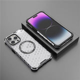 Husa de protectie Techsuit HoneyComb Shield MagSafe compatibil cu iPhone 14 Pro, Alb