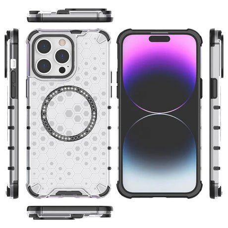 Husa de protectie Techsuit HoneyComb Shield MagSafe compatibil cu iPhone 14 Pro, Alb
