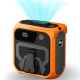 Techsuit Premium Portable Mini Fan (Z13), with Power Bank, Rechargeable, 5 Wind Speeds, Belt Buckle, 10000mAh, Portocaliu