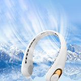 Techsuit Neck Fan (S9), Portable, with Digital Display, 3 Wind Speeds, 5200mAh, 5800RPM, Alb