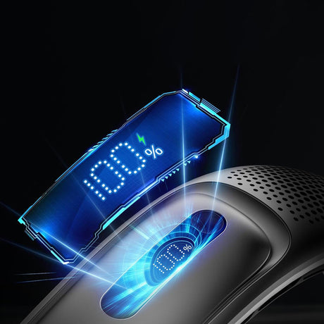 Techsuit Neck Fan (S11), Portable, Silicone Support, 4x Airflow, Digital Display, 4000mAh, 4800RPM, Alb